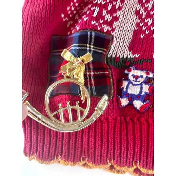 Vintage 1990s Christmas Sweater Pullover Novelty Santa Presents Holiday AS IS - Picture 11 of 16